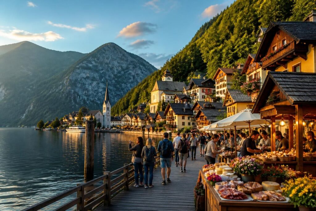 découvrez hallstatt, ce charmant village alpin qui séduit voyageurs et gourmets par son patrimoine unique, ses paysages époustouflants et sa délicieuse gastronomie locale.
