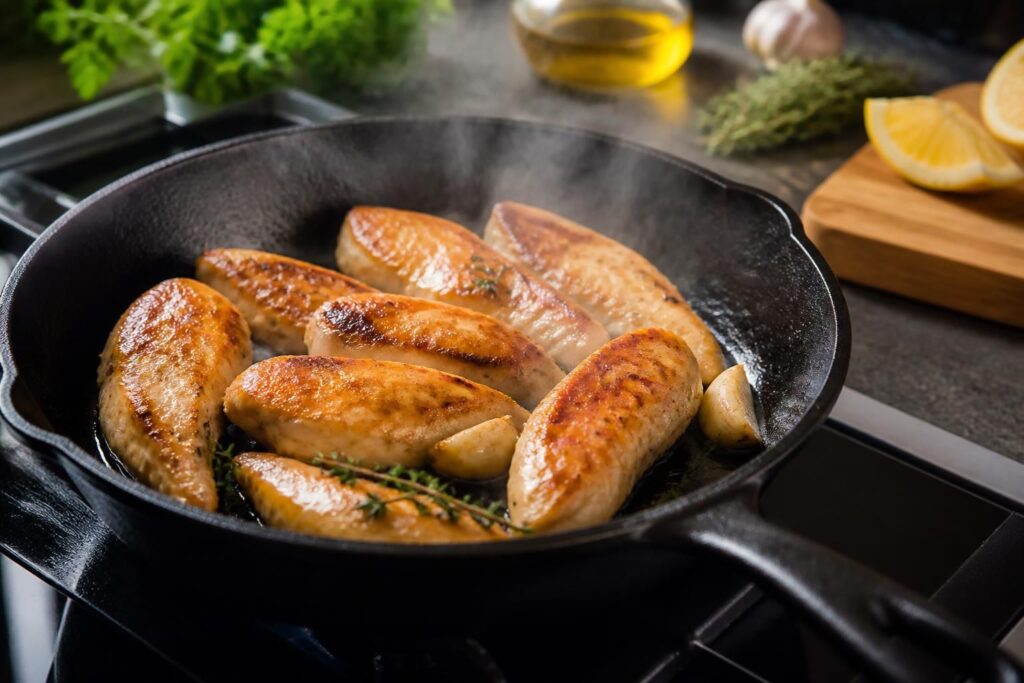 découvrez nos astuces simples pour réussir des aiguillettes de poulet à la poêle, tendres et savoureuses à chaque cuisson.