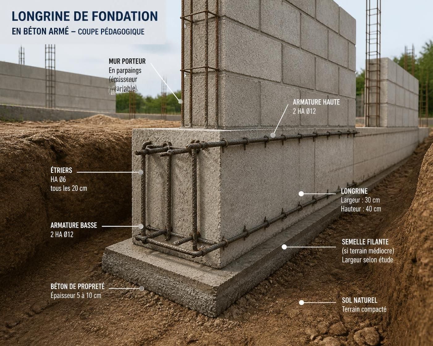 découvrez le rôle essentiel des longrines de fondation dans la stabilité et la solidité de votre construction. comprenez leur fonction et leur impact sur la durabilité de votre bâtiment.
