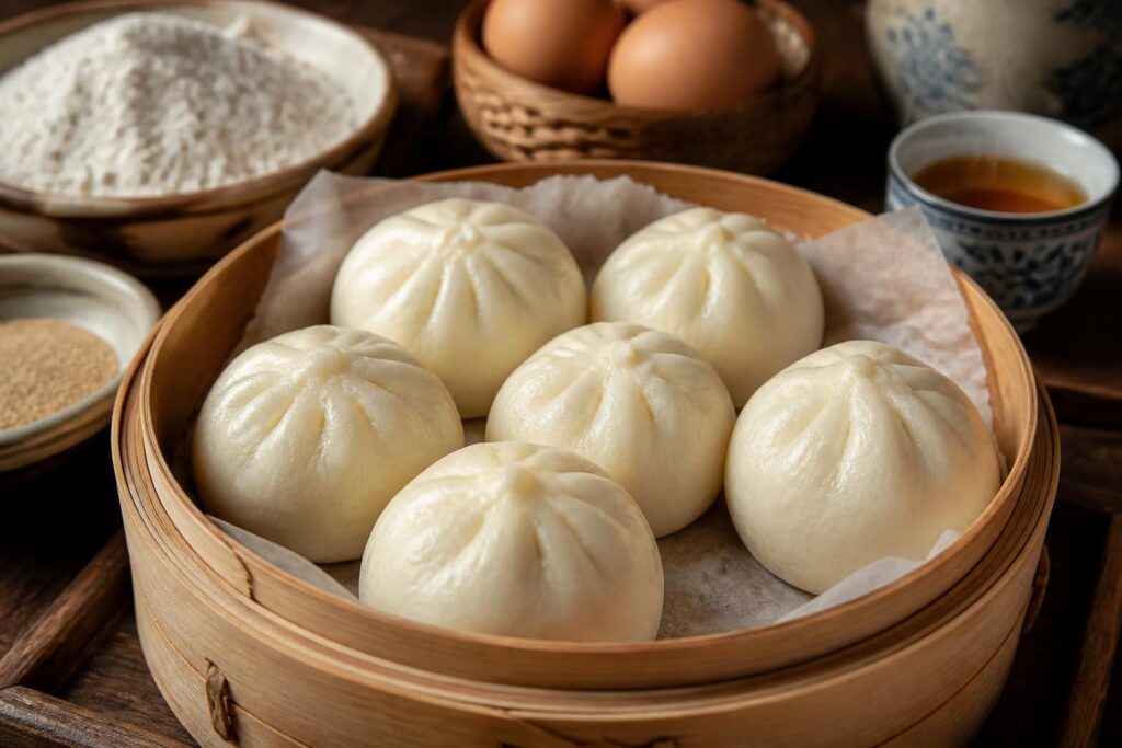 découvrez notre recette facile de pain bao pour des brioches vapeur moelleuses et parfumées, parfaites pour un encas savoureux à la maison.