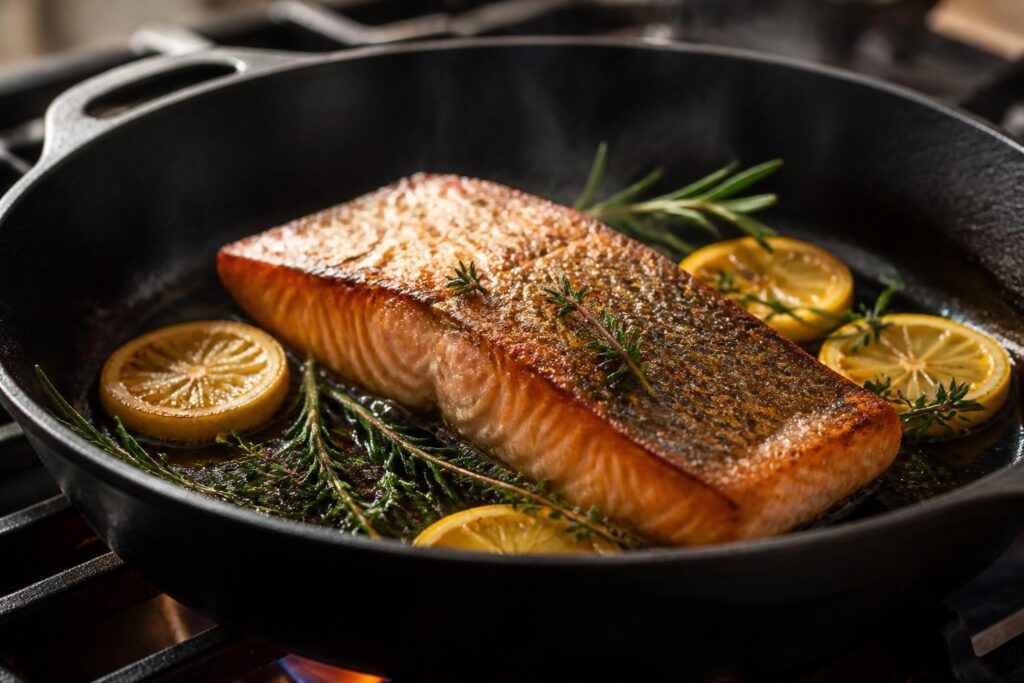 découvrez nos astuces pour réussir la cuisson du saumon à la poêle, et obtenir un plat savoureux, tendre et parfaitement doré à chaque fois.